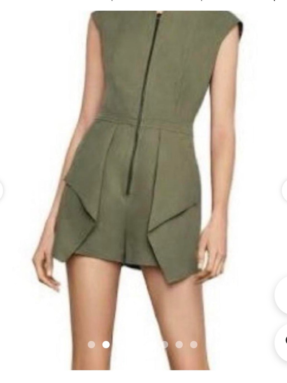 BCBGMaxAzria Olive Green Sleeveless Zip Romper - Picture 2 of 8